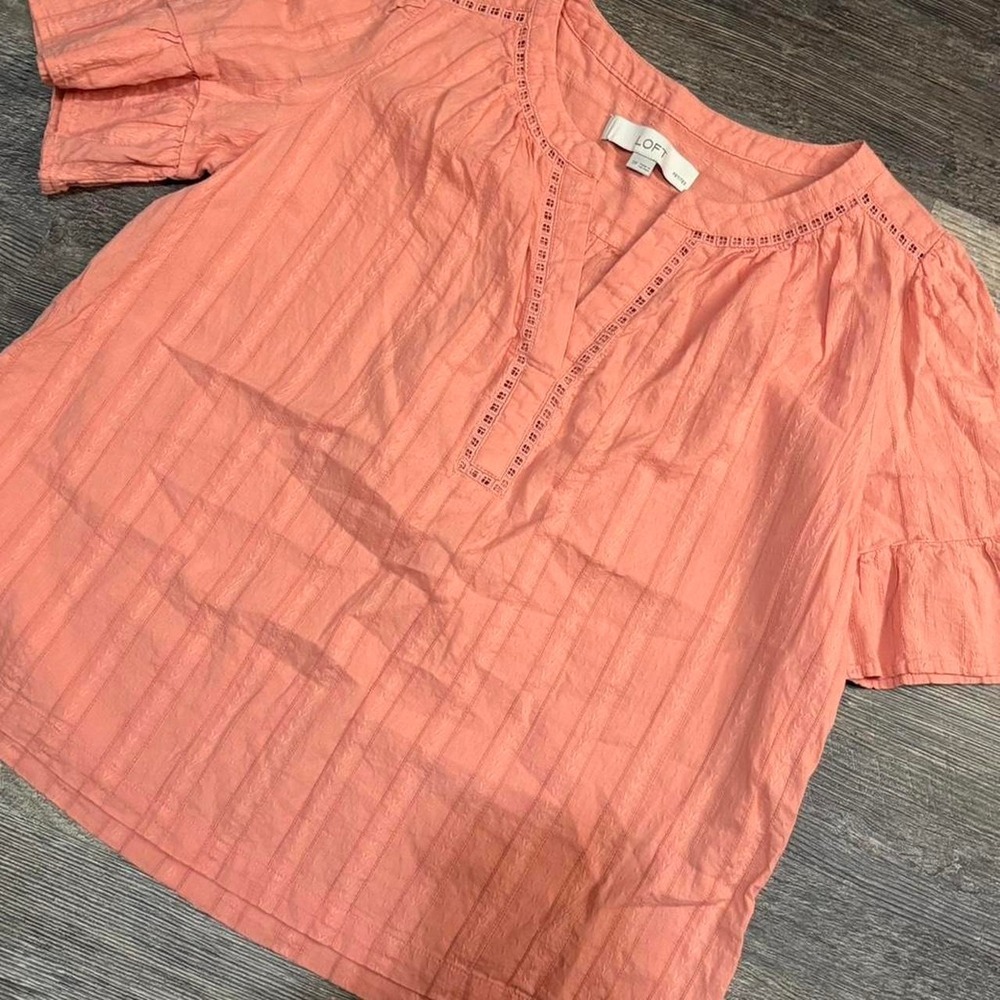 loft coral blouse